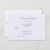 Angel Feather Lilac Lavender Gray Wedding RSVP Einladung (Vorderseite)