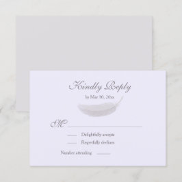 Angel Feather Lilac Lavender Gray Wedding RSVP Einladung