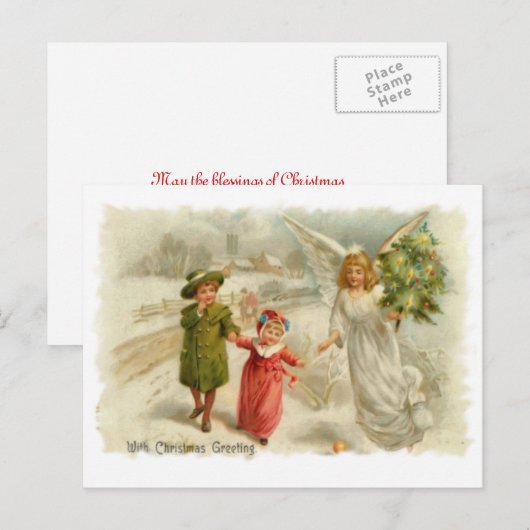 Angel Feiertagspostkarte (Vorne/Hinten)