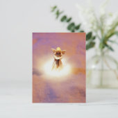 Angel Figurine im Schnee Postkarte (Stehend Vorderseite)