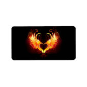 Angel Fire Heart with Wings Adressaufkleber (Vorne)