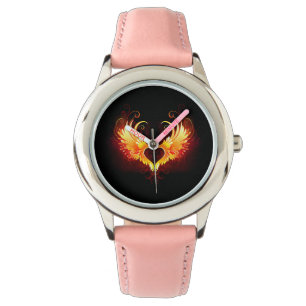 Angel Fire Heart with Wings Armbanduhr