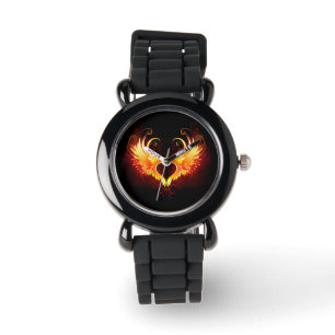 Angel Fire Heart with Wings Armbanduhr