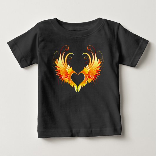 Angel Fire Heart with Wings Baby T-shirt (Vorderseite)