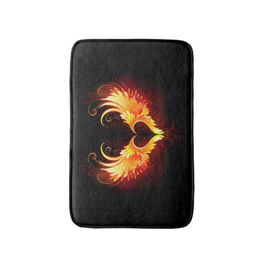 Angel Fire Heart with Wings Badematte (Vorderseite Vertikal)