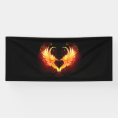 Angel Fire Heart with Wings Banner (Horizontal)