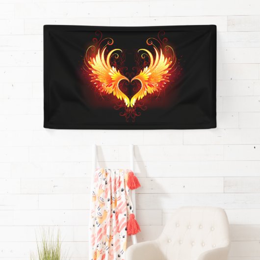 Angel Fire Heart with Wings Banner (Insitu)