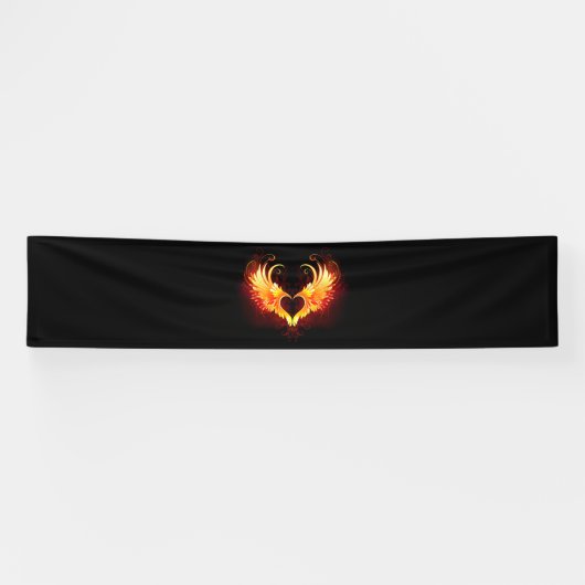 Angel Fire Heart with Wings Banner (Horizontal)