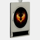 Angel Fire Heart with Wings Banner-Ornament Silber (Rechts)