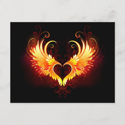 Angel Fire Heart with Wings Begleitkarte (Vorderseite)