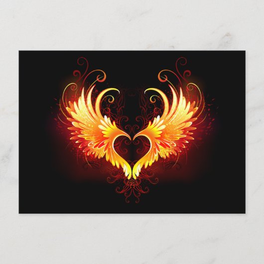 Angel Fire Heart with Wings Begleitkarte (Vorderseite)