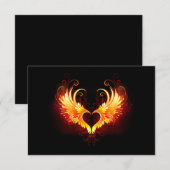 Angel Fire Heart with Wings Begleitkarte (Vorne/Hinten)