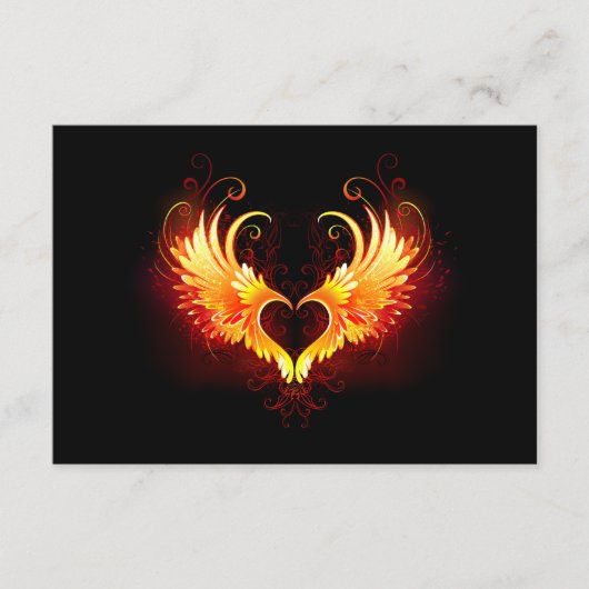 Angel Fire Heart with Wings Begleitkarte (Vorderseite)