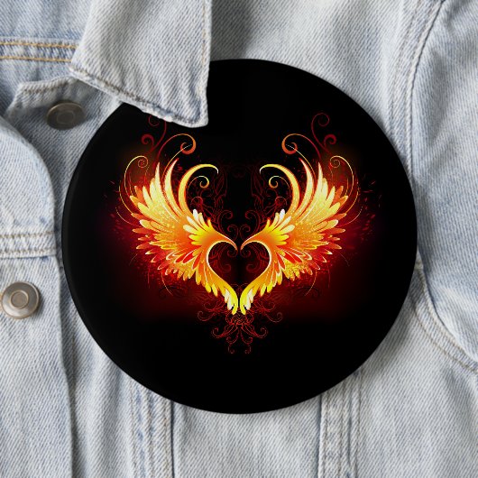 Angel Fire Heart with Wings Button (Beispiel)