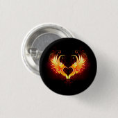 Angel Fire Heart with Wings Button (Vorne & Hinten)