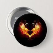 Angel Fire Heart with Wings Button (Vorne & Hinten)