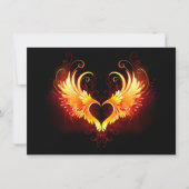 Angel Fire Heart with Wings Dankeskarte (Vorderseite)