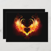 Angel Fire Heart with Wings Dankeskarte (Vorne/Hinten)