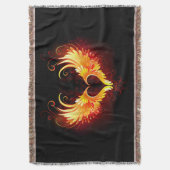 Angel Fire Heart with Wings Decke (Vorderseite Vertikal)