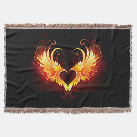 Angel Fire Heart with Wings Decke (Vorderseite)