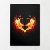 Angel Fire Heart with Wings Dreifach-gefaltete Programmkarte (Cover)