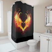 Angel Fire Heart with Wings Duschvorhang (Beispiel)