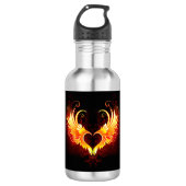 Angel Fire Heart with Wings Edelstahlflasche (Vorderseite)