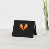 Angel Fire Heart with Wings Einladung (Rückseite)