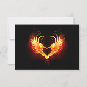 Angel Fire Heart with Wings Einladung