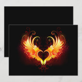 Angel Fire Heart with Wings Einladung (Vorne/Hinten)