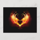 Angel Fire Heart with Wings Einladungspostkarte (Vorderseite)