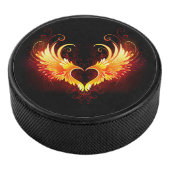Angel Fire Heart with Wings Eishockey Puck (3/4)