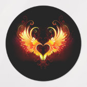 Angel Fire Heart with Wings Etiketten (Design 2)