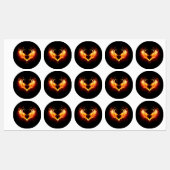 Angel Fire Heart with Wings Etiketten (Blatt)