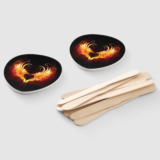 Angel Fire Heart with Wings Fächer (Non-assembled)