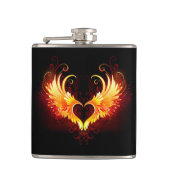 Angel Fire Heart with Wings Flachmann (Vorderseite)