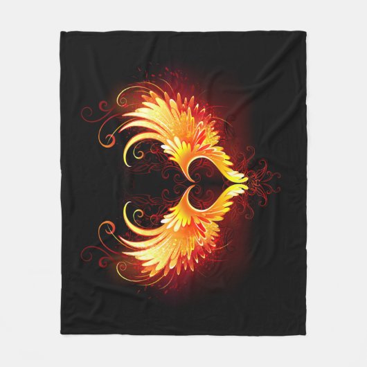 Angel Fire Heart with Wings Fleecedecke (Vorderseite)