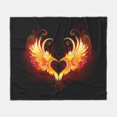 Angel Fire Heart with Wings Fleecedecke (Vorderseite (Horizontal))