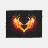Angel Fire Heart with Wings Fleecedecke (Vorderseite (Horizontal))
