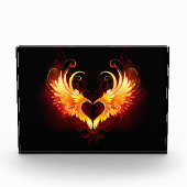 Angel Fire Heart with Wings Fotoblock (Vorderseite)