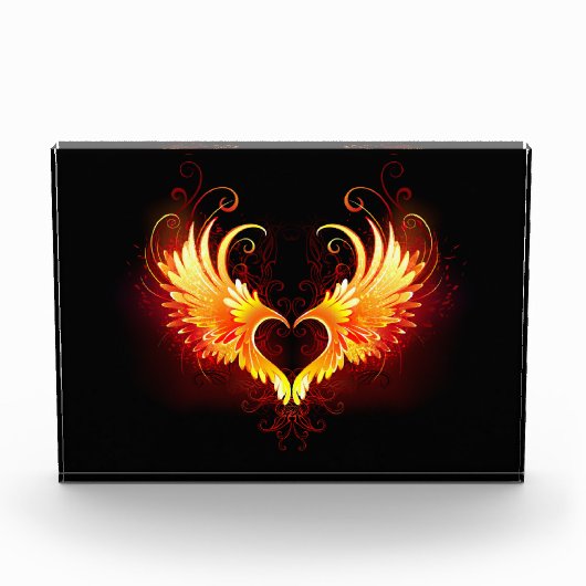 Angel Fire Heart with Wings Fotoblock (Vorderseite)