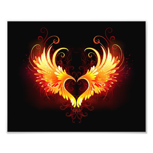 Angel Fire Heart with Wings Fotodruck (Vorne)
