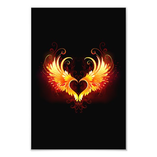 Angel Fire Heart with Wings Fotodruck (Vorne)