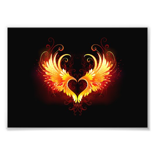 Angel Fire Heart with Wings Fotodruck (Vorne)