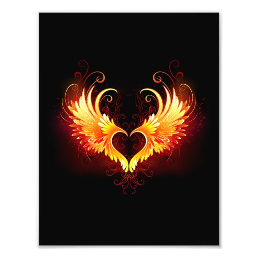 Angel Fire Heart with Wings Fotodruck (Vorne)