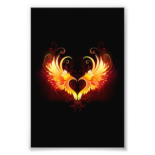 Angel Fire Heart with Wings Fotodruck (Vorne)