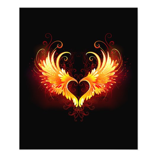 Angel Fire Heart with Wings Fotodruck (Vorne)