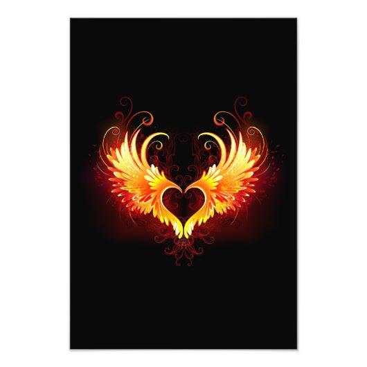 Angel Fire Heart with Wings Fotodruck (Vorne)