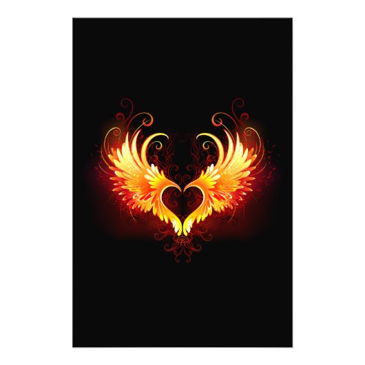Angel Fire Heart with Wings Fotodruck (Vorne)