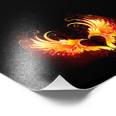 Angel Fire Heart with Wings Fotodruck (Ecke)
